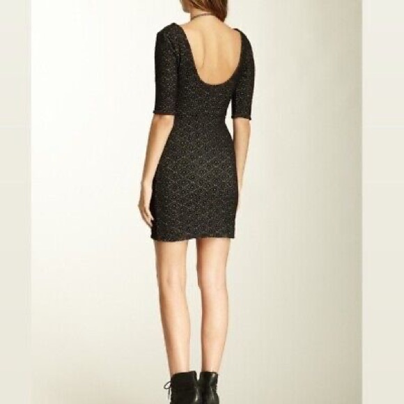 Free People Black Lady Pucker Chic Bodycon Mini Cocktail Dress Size XS - Picture 4 of 9